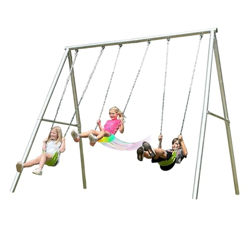 Sportspower Patriot Metal Swing Set Silver/Green