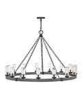 Hinkley Sawyer Collection 15-Light 4W LED Extra Large Outdoor Hanging Lantern Aged Zinc