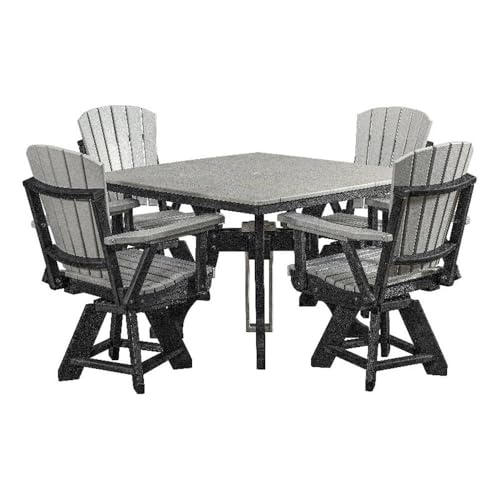 American Furniture Classics Square Dining Set Light Grey and Black