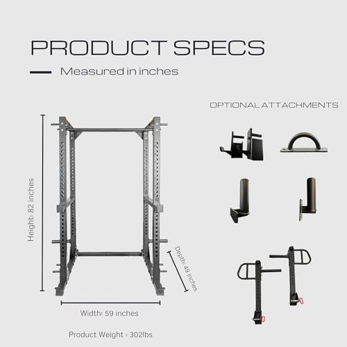 HULKFIT Elite Series Power Cage and Squat Rack Black