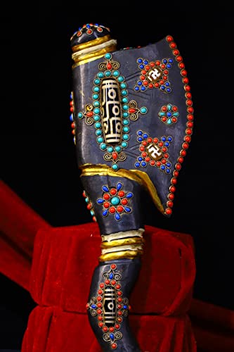 Generic 12" Tibetan Temple Natural Meteorite Mosaic Dzi Beads Amulet