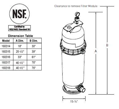Pentair Clean & Clear Fiberglass Reinforced Polypropylene Tank Cartridge Pool Filter 150 Sq Ft 150 GPM Almond