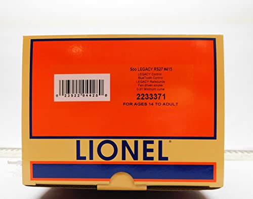 Lionel SOO LINE Legacy RS-27 Diesel Locomotive #415 O Gauge White and Red