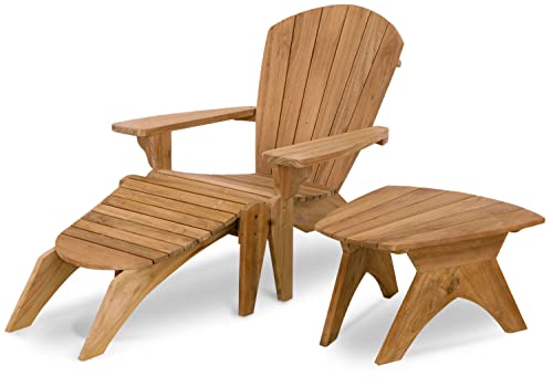 Douglas Nance Solid Teak Key Wester Adirondack Chair Natural