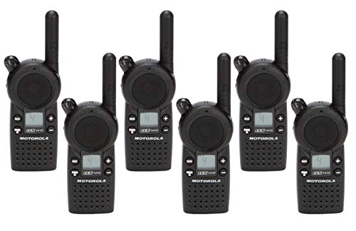 Motorola Solutions 6 Pack CLS1410 Walkie Talkie Radios with Headsets & 6-Bank Charger Black