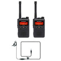 Motorola Solutions 2 EVX-S24 Digital UHF Radios & 2 MH-89A4B Headsets Black