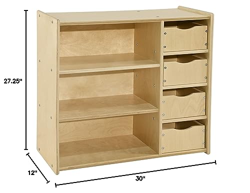 Contender Kids Bookshelf & Toy Storage Natural