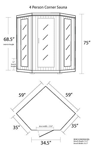 Blue Wave HeatWave BSA2420 4 Person Hemlock Carbon Infrared Sauna