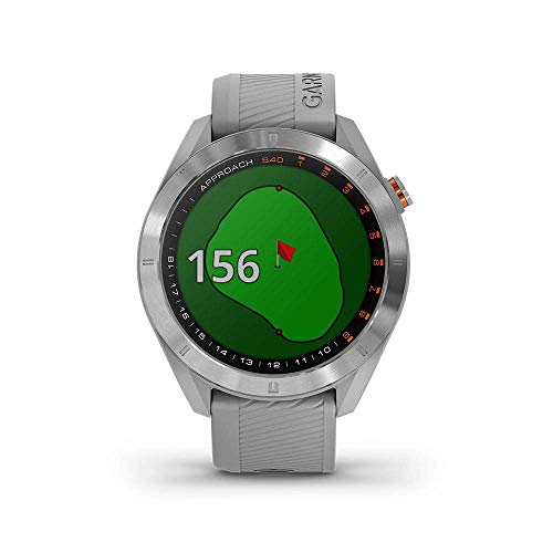 Garmin Approach S40 GPS Golf Smartwatch Stainless Steel with Powder Gray Band