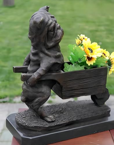 FENGSHUI-CAISHEN Pure Copper Dog Statue Gray