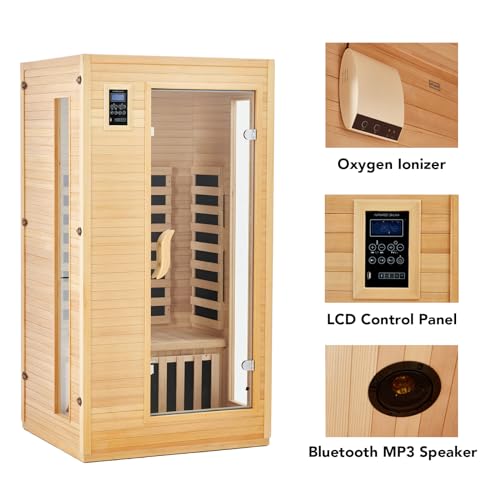 GarveeLife Infrared Sauna 1-2 Person Low EMF Wooden