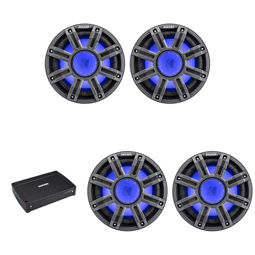 KICKER 10-Inch Premium Marine Subwoofer & 51KXMA15001 Amp Bundle