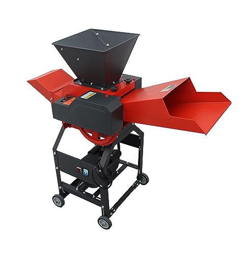 INTSUPERMAI Hay Cutter Pulverizer Grass Crusher 4-Blade 220V Red and Black