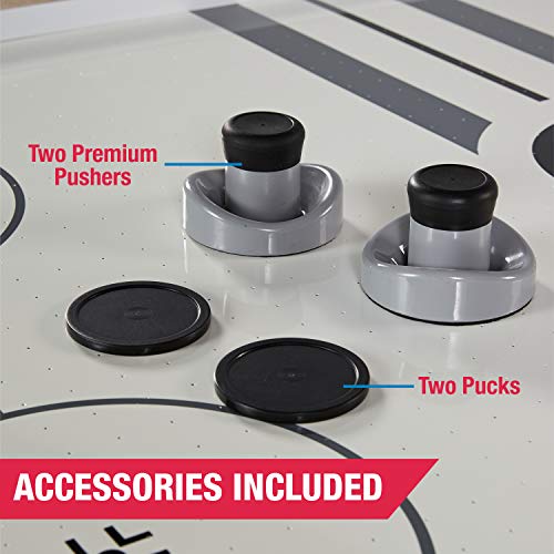MD Sports 7' Hinsdale Air Powered Hockey Table with Pusher and Puck Set White/Gray