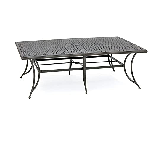 Hanover Renditions 11-Piece Outdoor Dining Set with Sunbrella® Fabric, 60"x84" Table & Swivel Chairs in Silver/Bronze