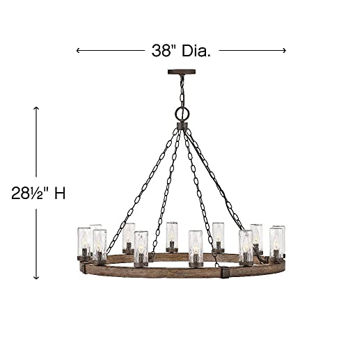 Bailey Street Home Industrial Farmhouse Twelve Light Chandelier Black