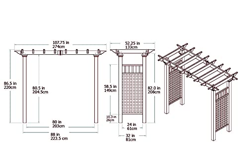 Vita Fairfield Grande Vinyl Arbor 111"x86" White