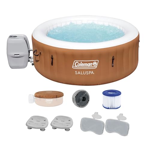 Coleman SaluSpa Ponderosa AirJet Inflatable Hot Tub with Spa Seats and Headrest Pillows