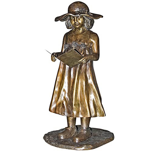 DESIGN TOSCANO Beulah's Sundress Little Girl Reading Cast Bronze Garden Statue Bronze