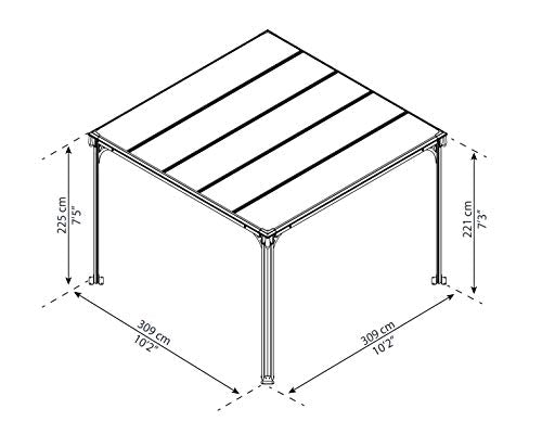 Palram Canopia Milano 10x10 Gazebo Gray/Bronze