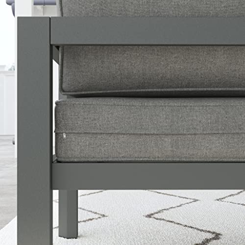 Homestyles Grayton Outdoor Aluminum Loveseat Grey