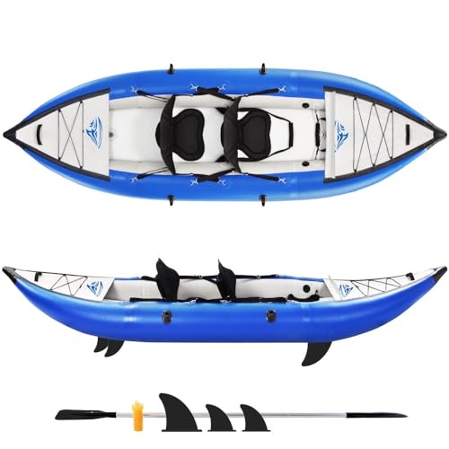 WnewTools 12FT Inflatable 2-Person Touring Boat Set with Paddle & Air Pump