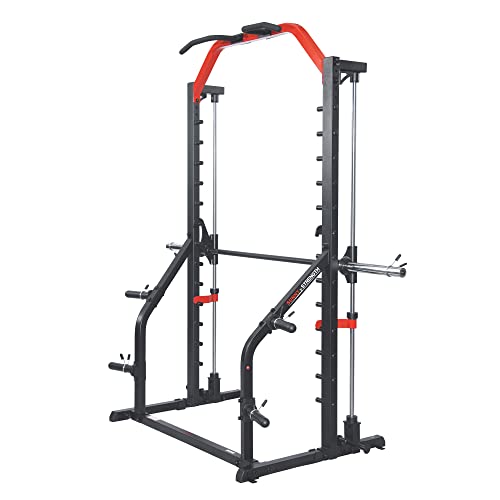 Sunny Health & Fitness Premium Squat Smith Machine Black