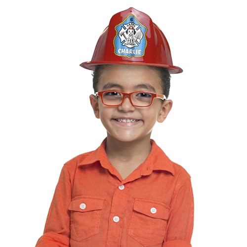 Kenco Kids Customizable Plastic Firefighter Hats Red