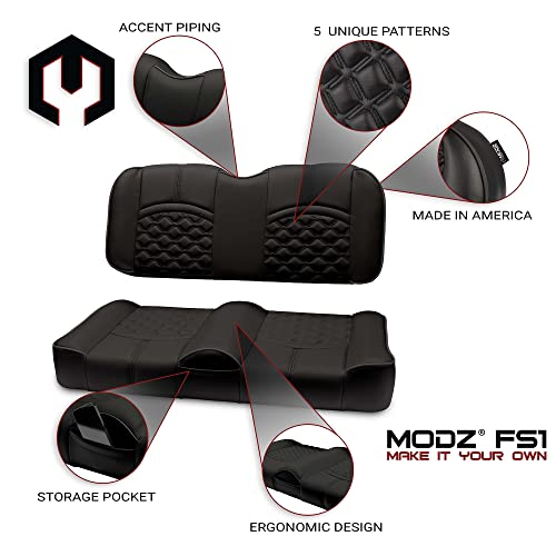 MODZ FS1 Custom Golf Cart Front Seat for Club Car Black Double Diamond