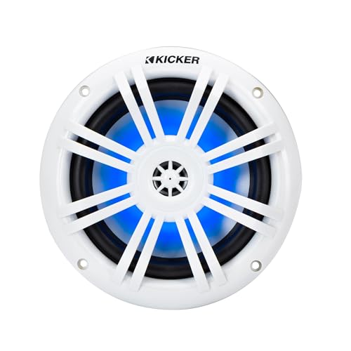 KICKER Marine Gauge-Style Source & 6.5" White LED Speakers Bundle