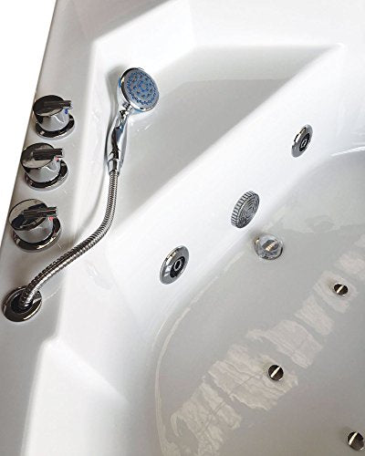 SIMBASHOPPING USA Whirlpool Corner Bathtub Hydrotherapy IBIZA 59.05