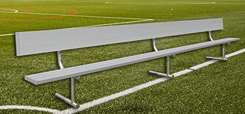 Gared Spectator 15" Portable Bench with Back Silver