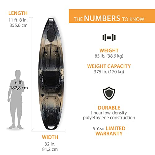 Lifetime 90958 Stealth Pro Angler 118 Fishing Kayak Timberline Camo