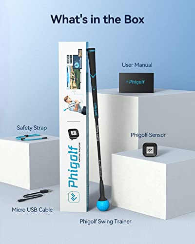 PHIGOLF Home Golf Simulator with Weighted Swing Stick, Indoor & Outdoor Use, Motion Sensor & 3D Swing Analysis, Android/iOS Support, WGT & E6 Connect - Phigolf1