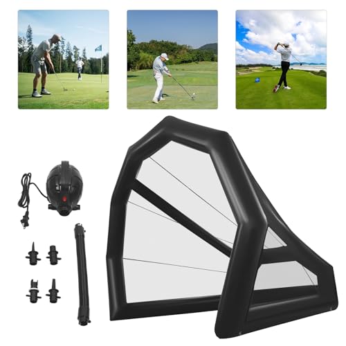 SBPKMARSCT Golf Practice Net Cage Tent with Blower Black