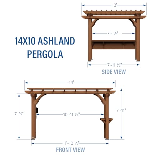Backyard Discovery Ashland Cedar Wood Pergola Kit Medium Brown