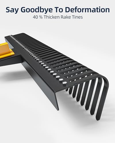 Garvee 60-Inch Landscape Rake for Tractor, Hard Body 3 Point Rake for Lawn Leveling and Gardening, Yellow/Black