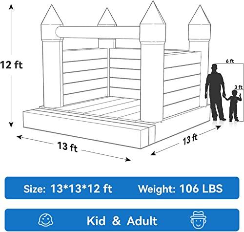 iLink-outer 13FT Large White Bounce House with Air Blower