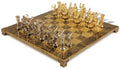 The Chess Store Archers Theme Chess Set Bronze & Blue Copper Pieces Brown Board