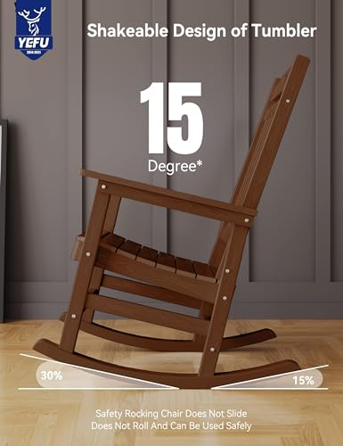YEFU Outdoor Rocking Chair Set of 2 Heavy Duty Teak