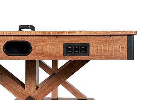 Hathaway Midtown 72-in Air Hockey Table LED Scoring Cherry Finish White Oak