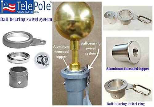 Telepole Manufacturing Inc 25’ Superior Telescoping Aluminum Flag Pole Silver