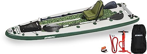 Sea Eagle FS126 12’6” Inflatable FishSUP Fishing Stand-Up Paddleboard Green/Gray
