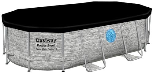 Bestway Power Steel Swim Vista Series II Above Ground Pool Set Grey Stone