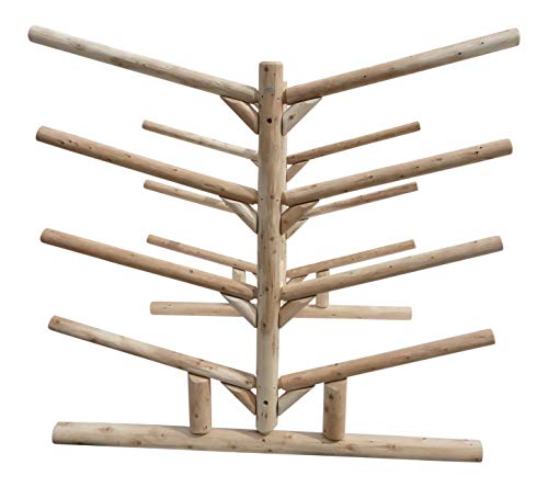 Log Kayak Rack 10-Place Kayak Rack Natural