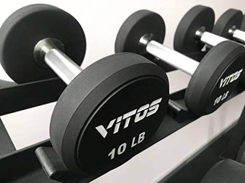 Vitos Fitness TPU Urethane Commercial Dumbbells White