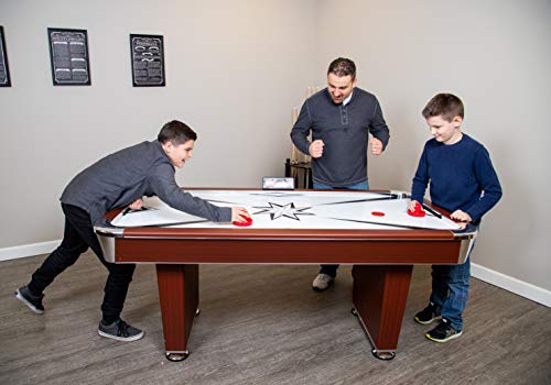 Hathaway Midtown 6' Air Hockey Family Game Table Cherry Wood