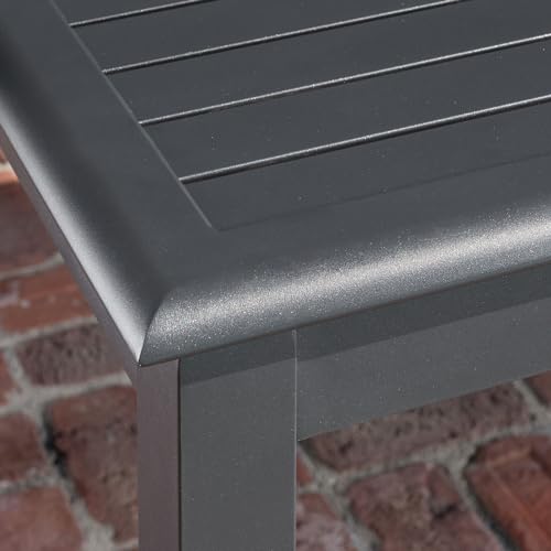 Hanover Cameron 7-Piece Modern Outdoor Dining Set with 6 Folding Sling Chairs and Expandable Table, Grey