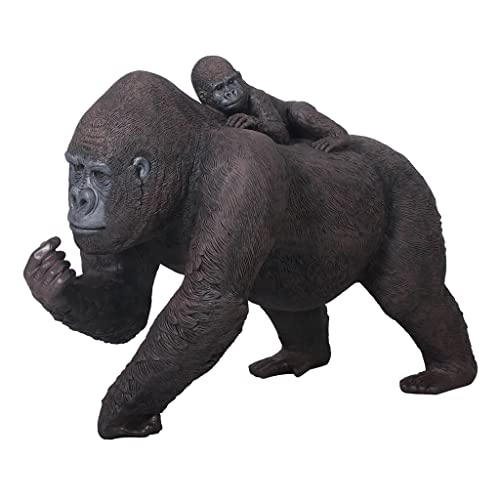 Design Toscano Lowland Gorillas Mother & Child Ape Statues Full Color