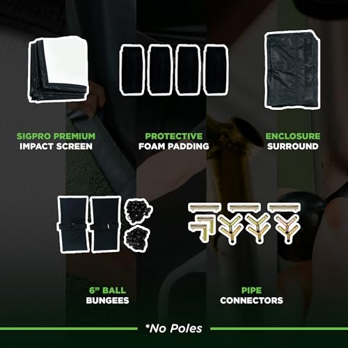 The Indoor Golf Shop DIY Golf Simulator Enclosure, SIGPRO Screen, Black 7.7x10